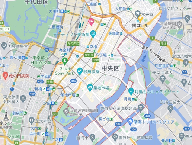 ショッピング同行東京　中央区